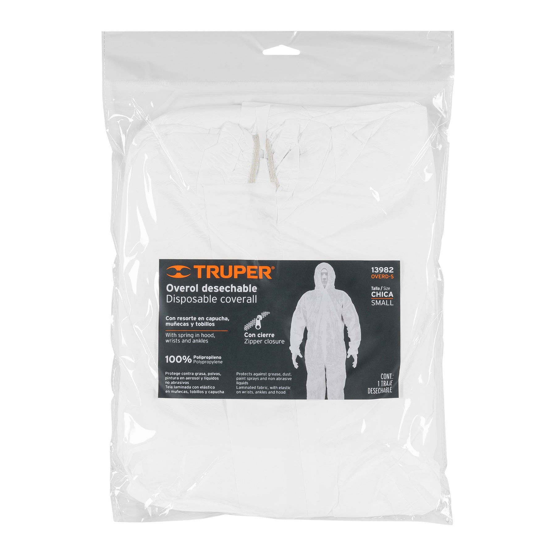 Overol desechable talla CH Truper