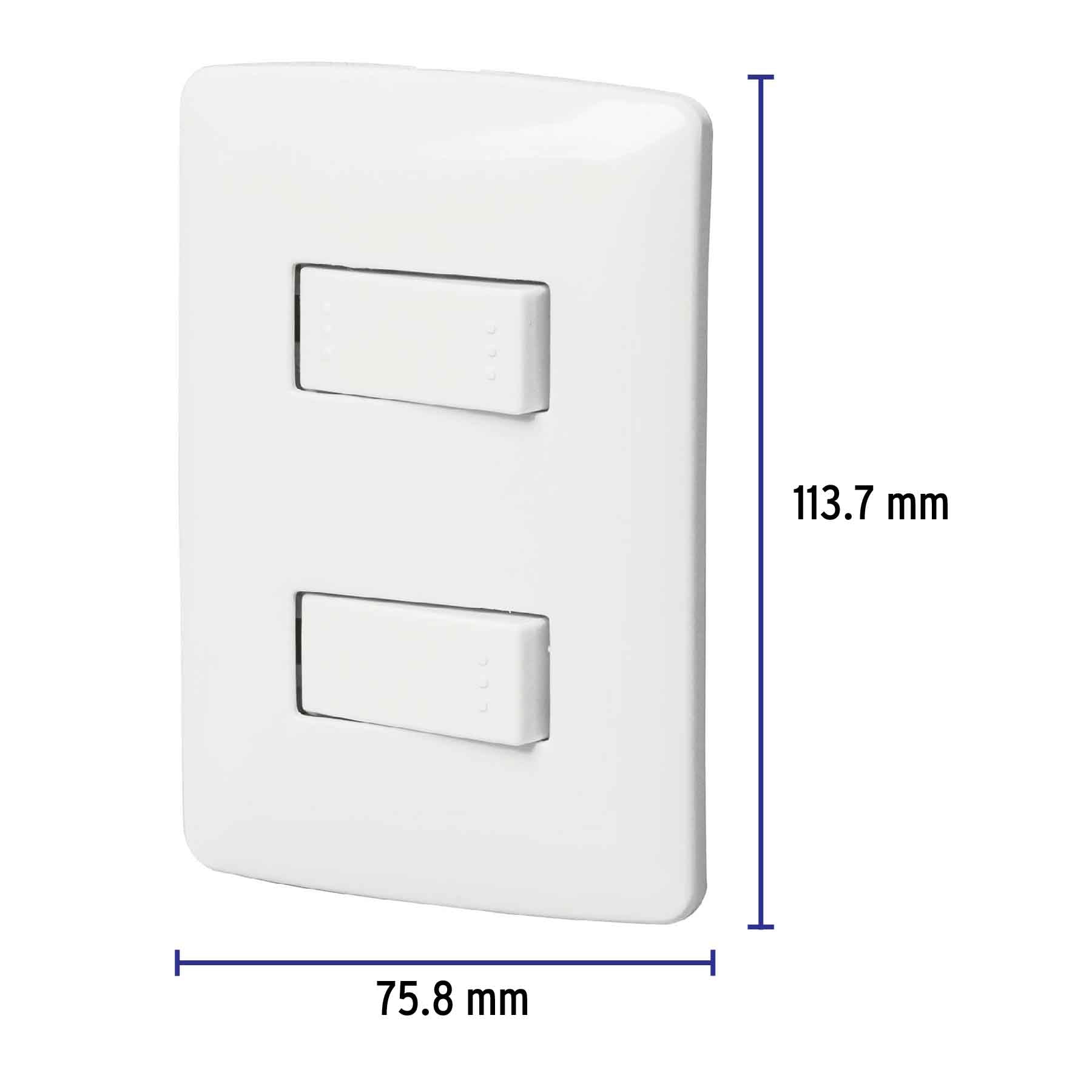 Placa armada 1 interruptor 1 escalera,blanco, línea Italiana