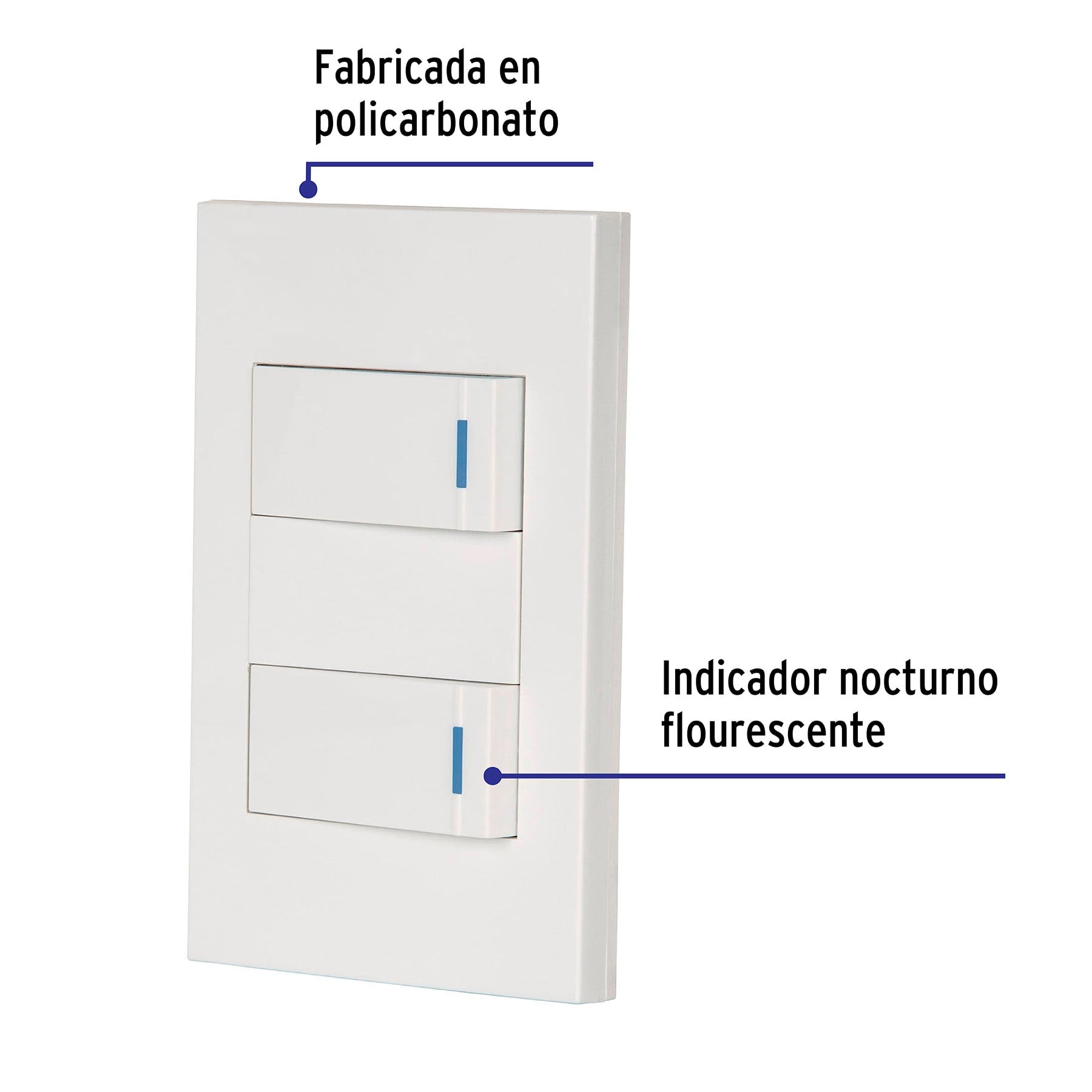 Placa armada 2 interruptores, 1 módeloulo, Española, blanco