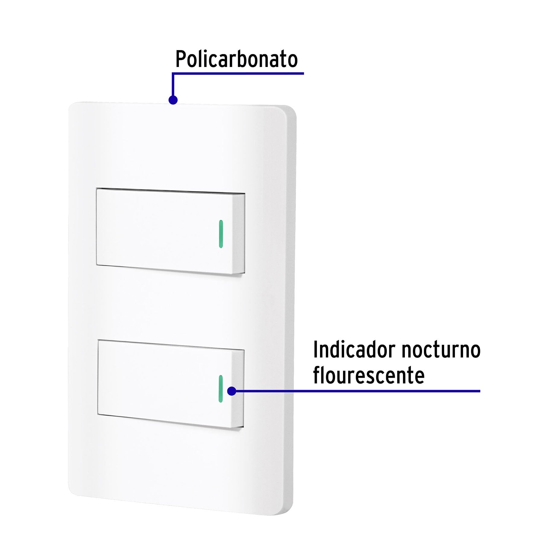 Placa armada blanca 1 interruptor y 1 de 3 vías 1 módelo, Lisbo