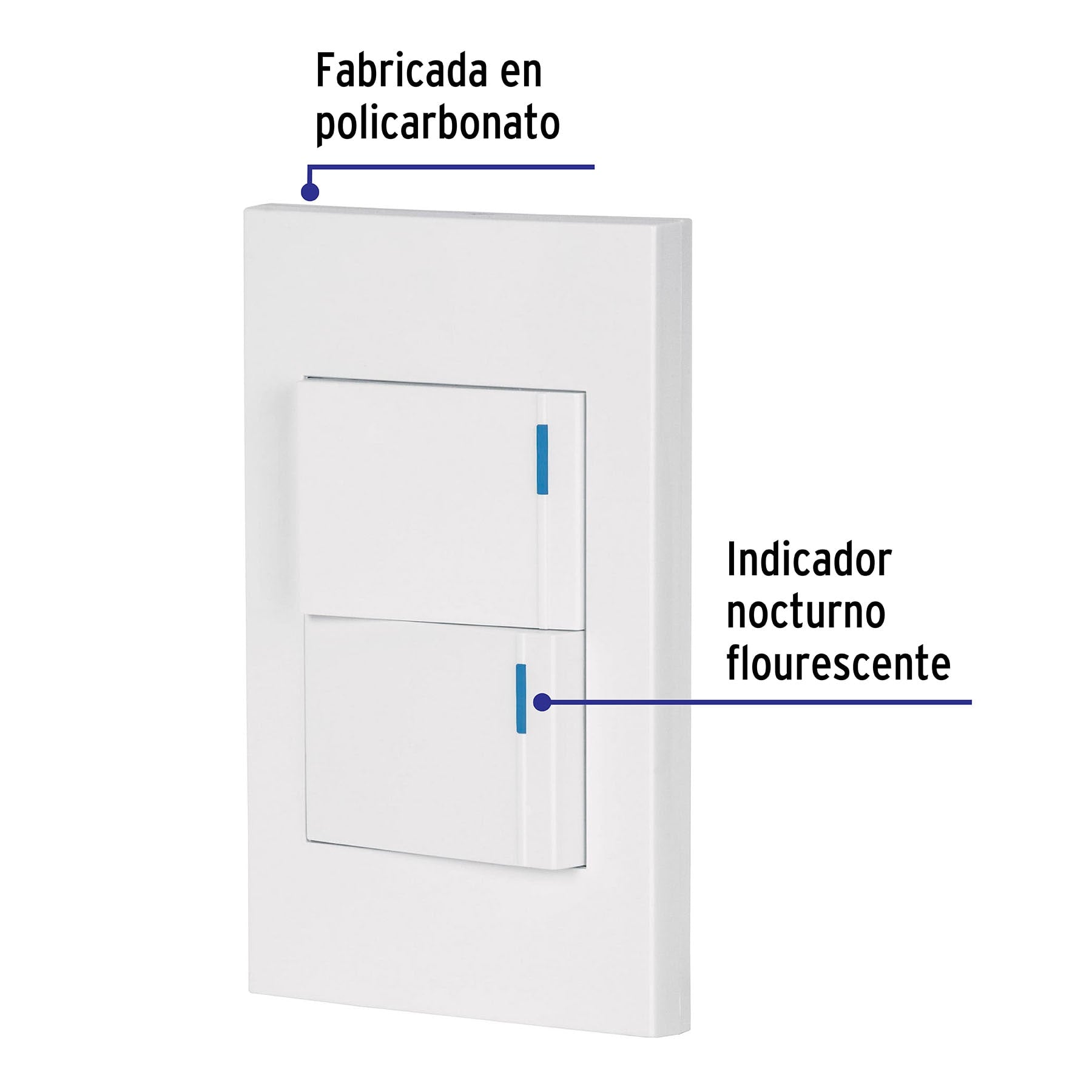 Placa armada 2 interruptores, 1.5 módeloulos, Española, blanco