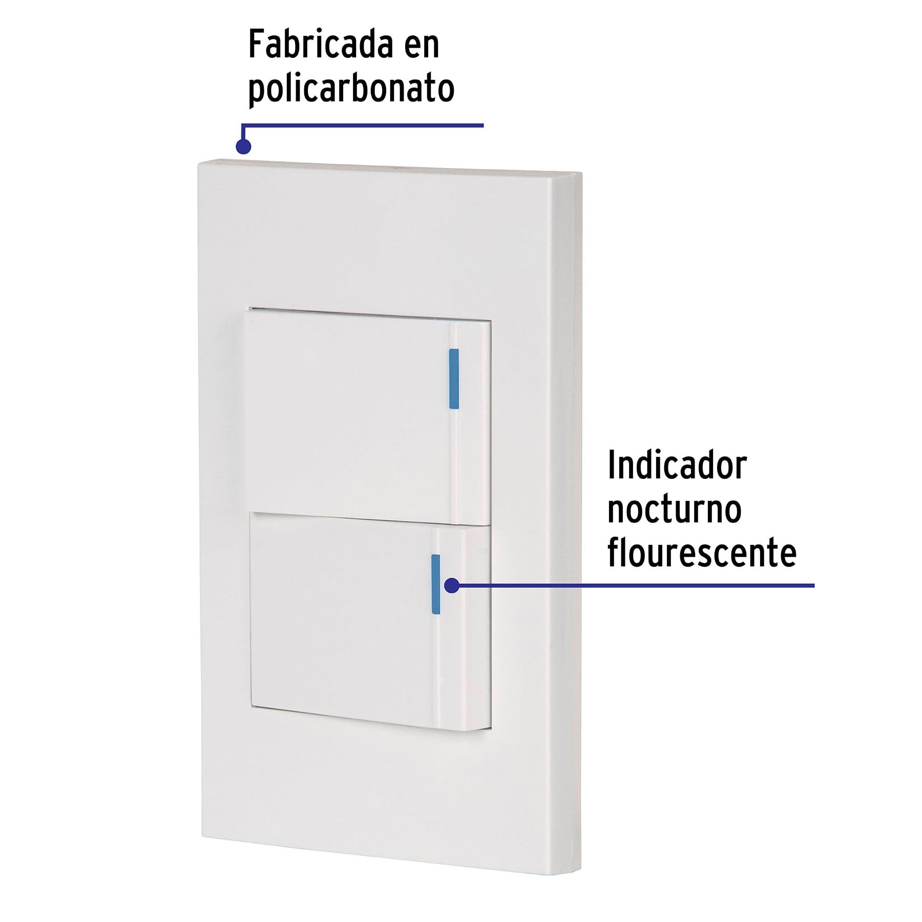 Placa armada 2interruptores 1de 3vías,1.5mod,Española blanco