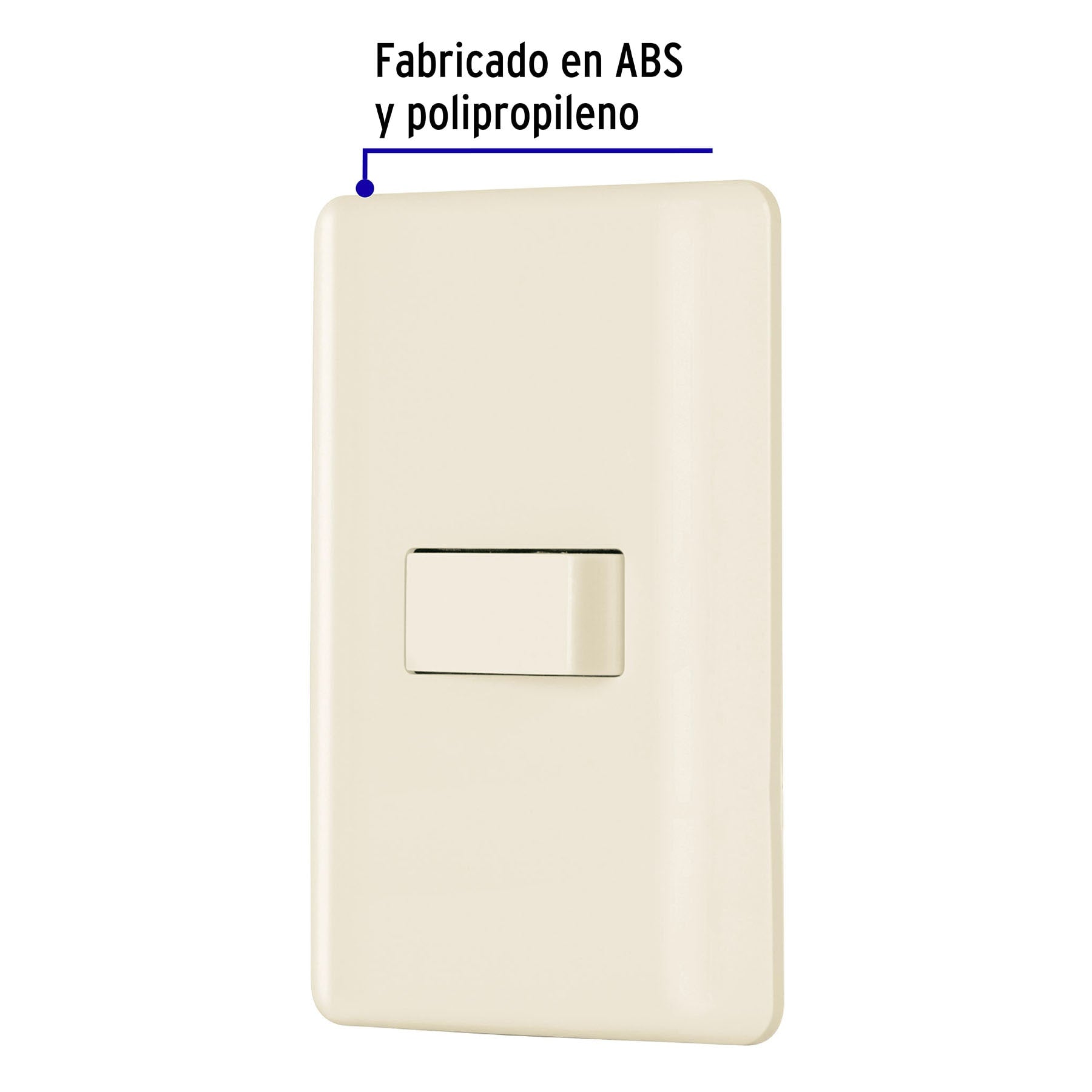 Placa armada 1 interruptor sencillo, marfil, Volteck