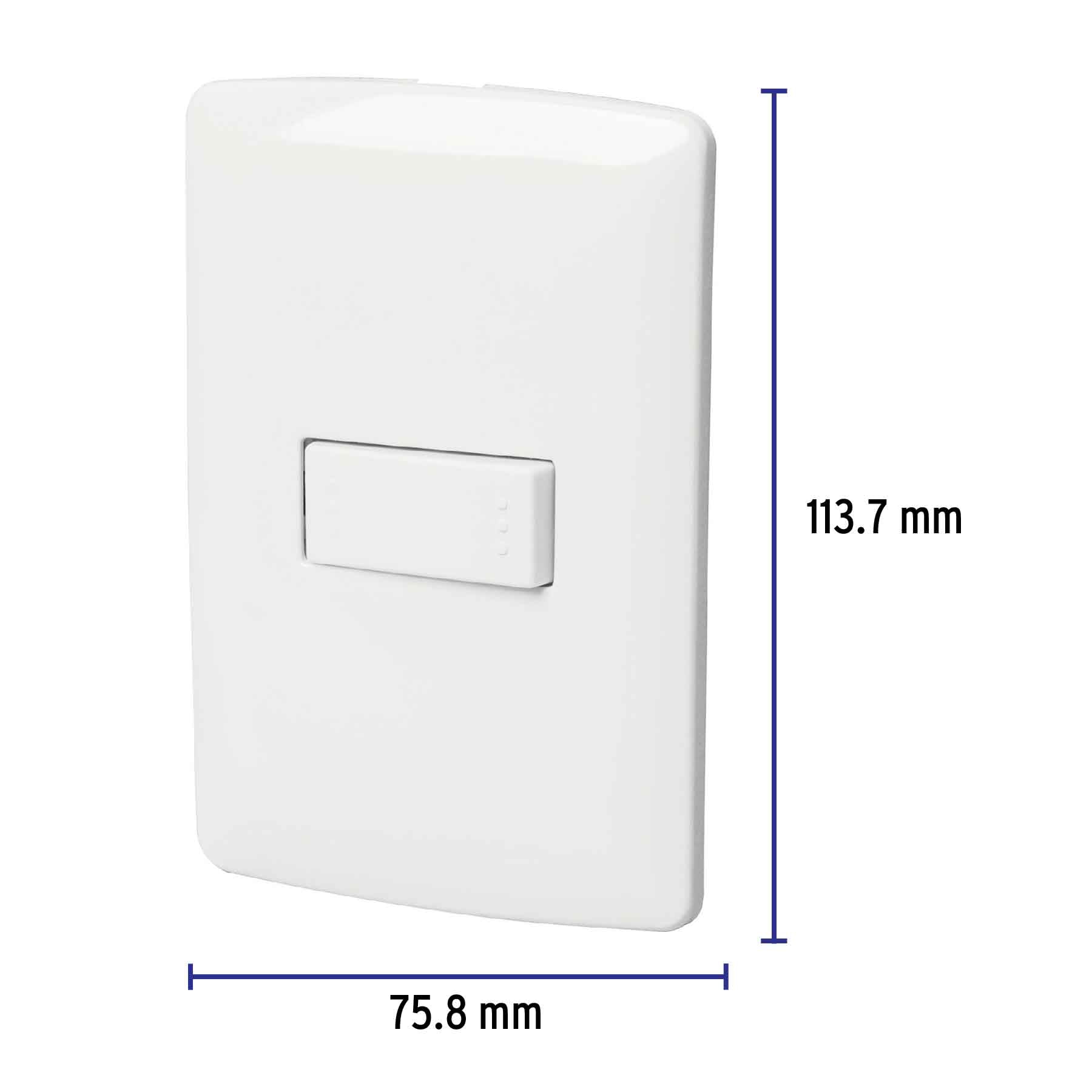 Placa armada 1 interruptor escalera, blanco, línea Italiana