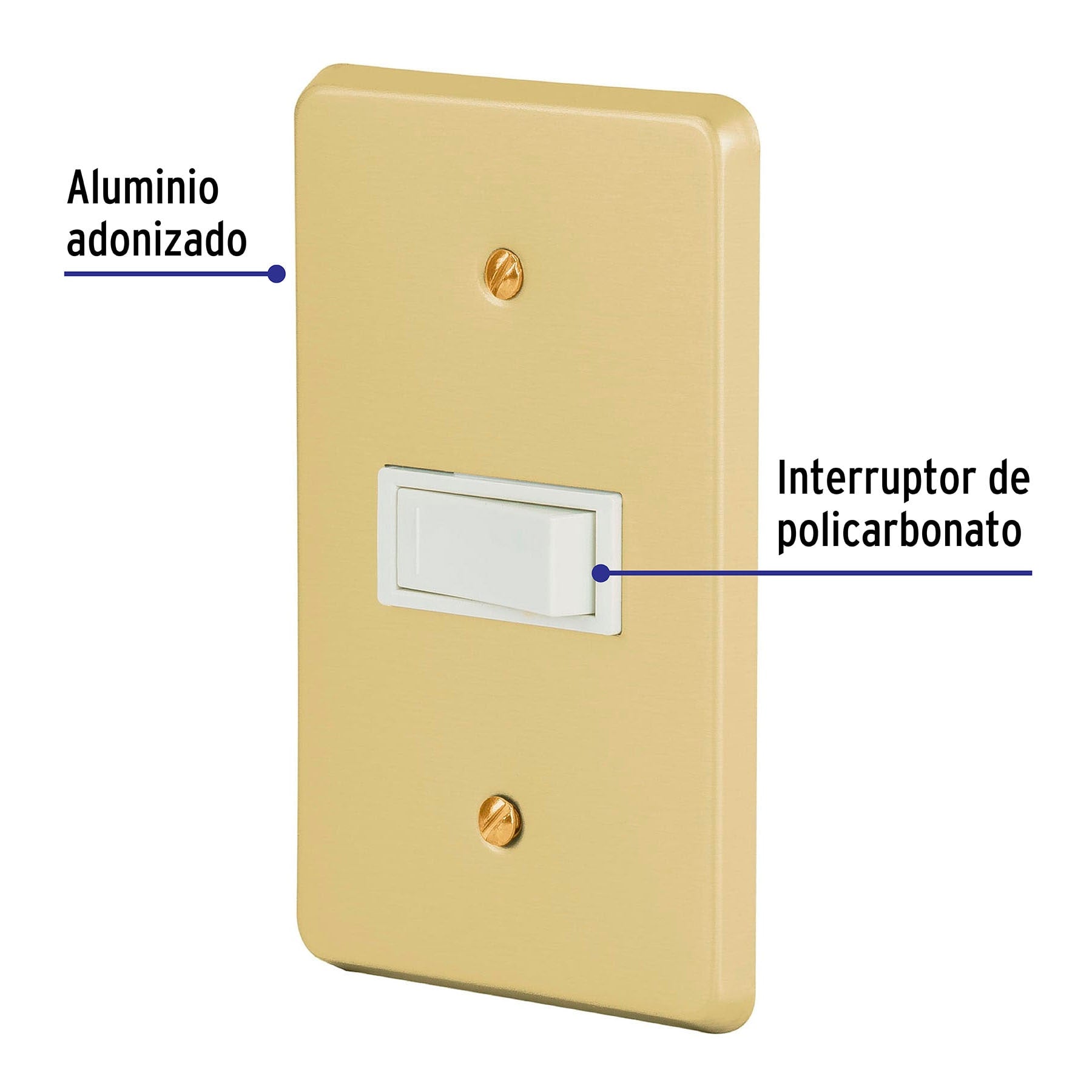 Placa armada con interruptor sencillo, línea Económica