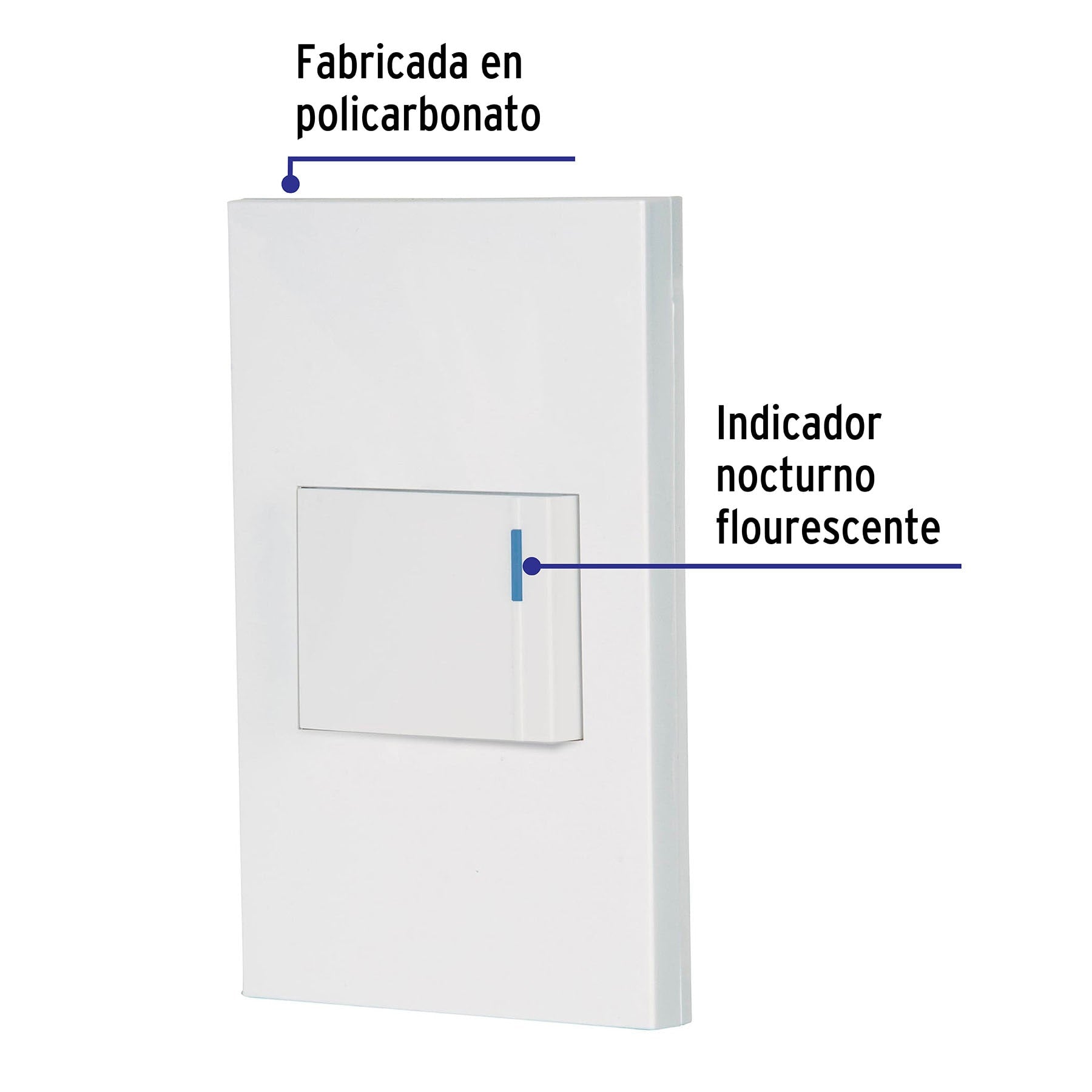 Placa armada 1 interruptor, 1.5 módeloulos, Española, blanco