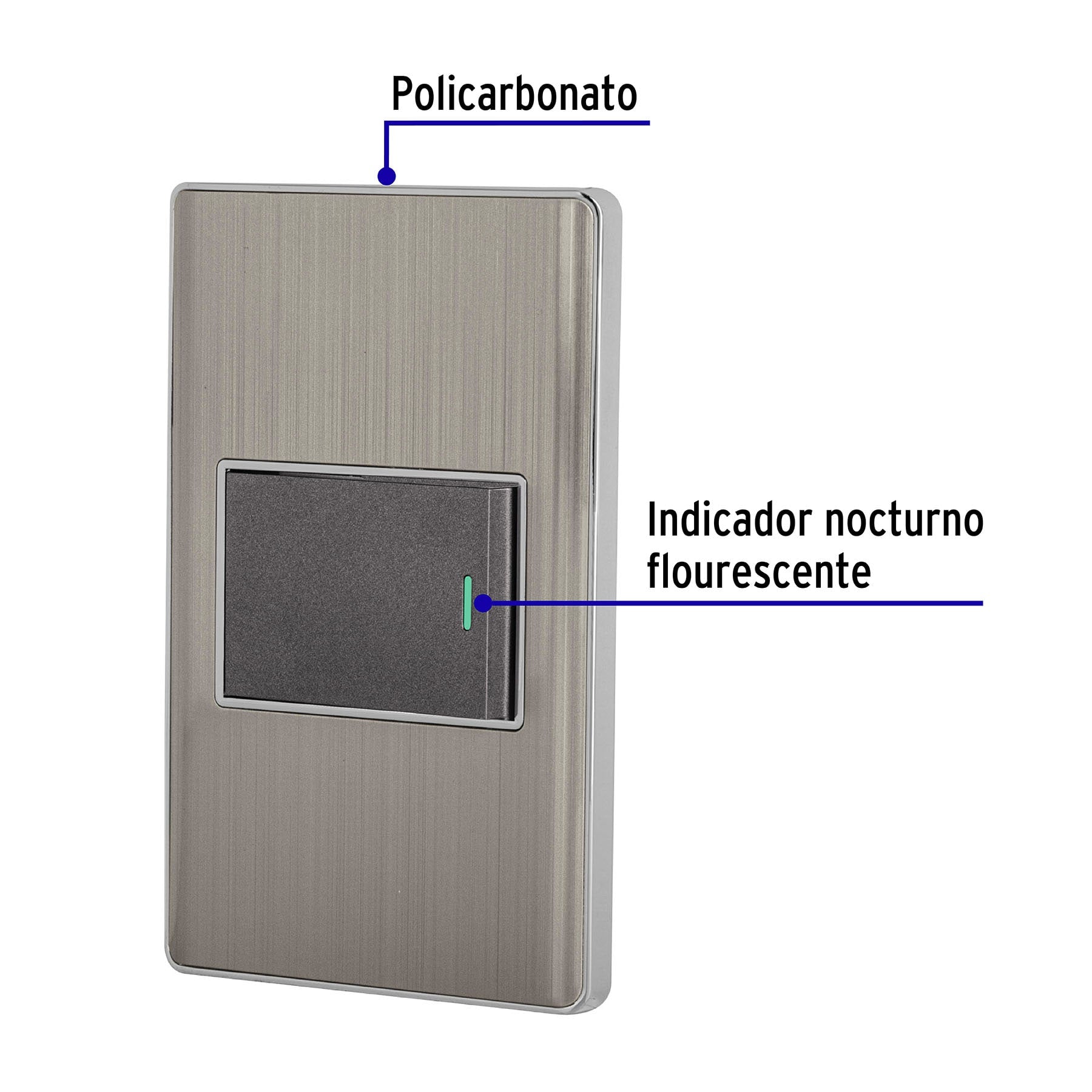 Placa armada acero 1 interruptor de 3 vías 1.5 módelo, Lisboa
