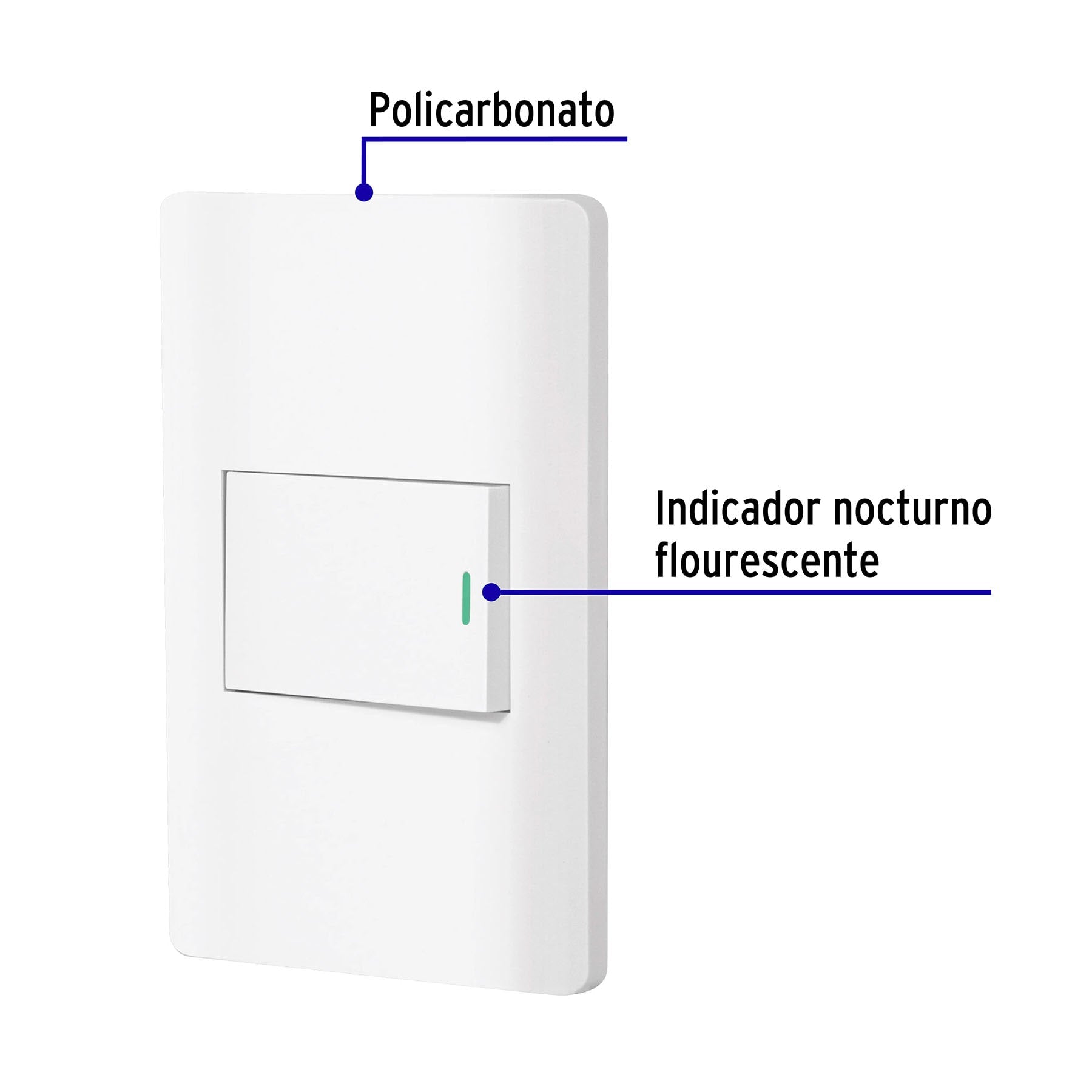 Placa armada blanca 1 interruptor 1.5 módeloulos, Lisboa