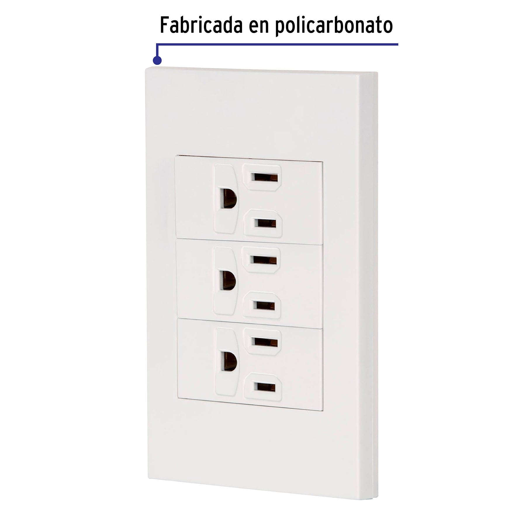 Placa armada 3 contactos, 1 módeloulo, Española, blanco