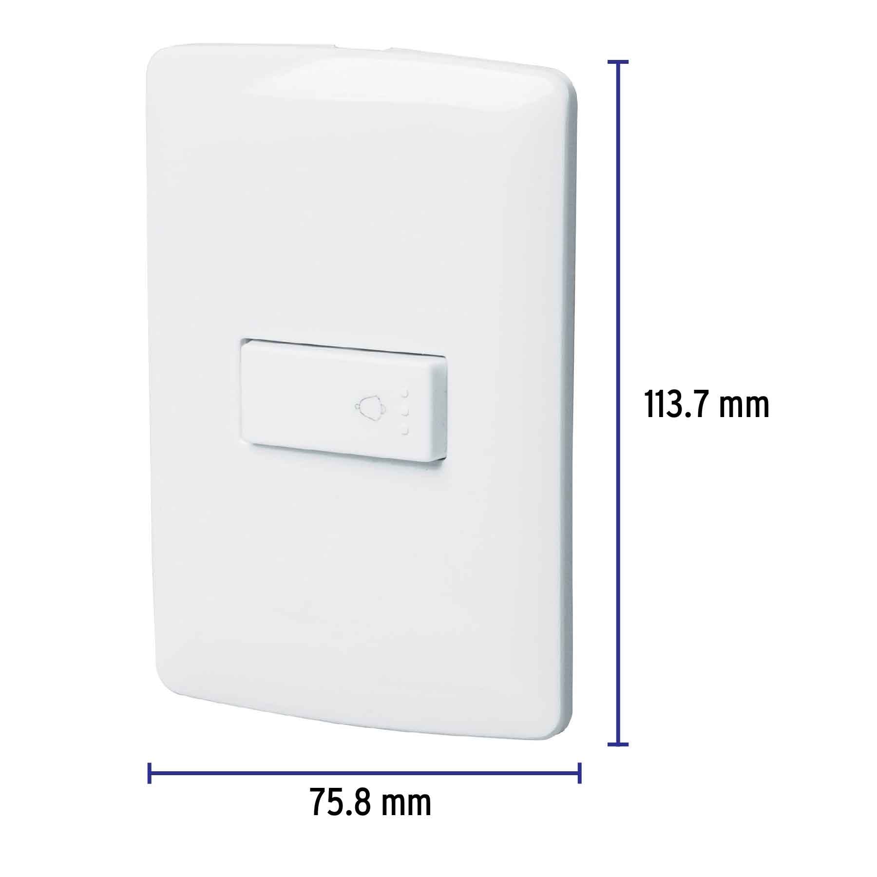 Placa armada con timbre, blanco, línea Italiana., Volteck