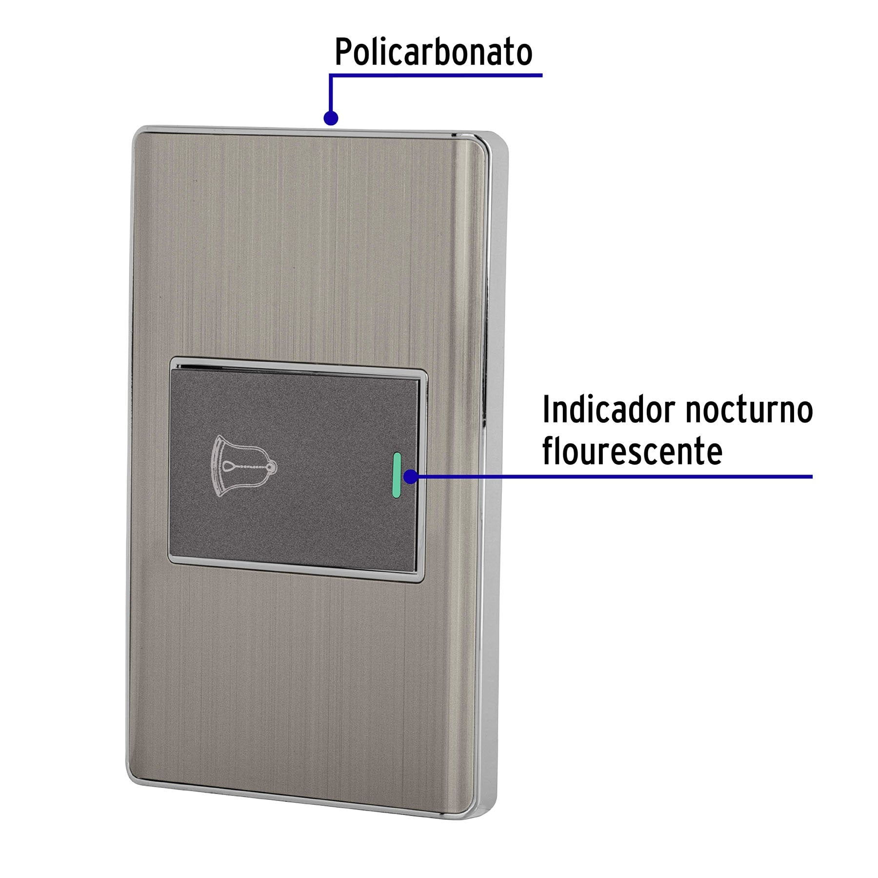 Placa armada acero 1 interruptor de timbre 1.5 módelo, Lisboa