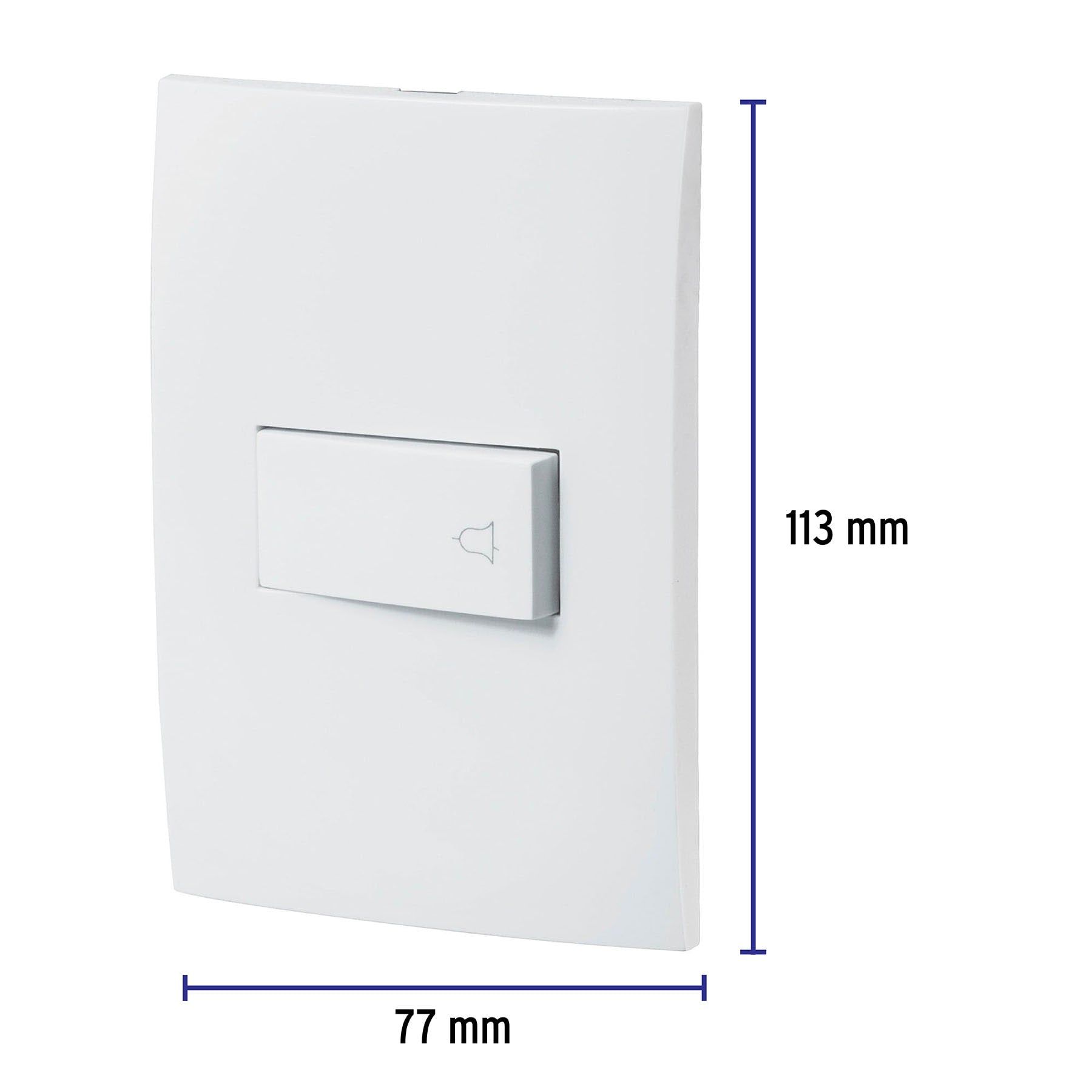 Placa armada con timbre, línea Oslo, color blanco, Volteck