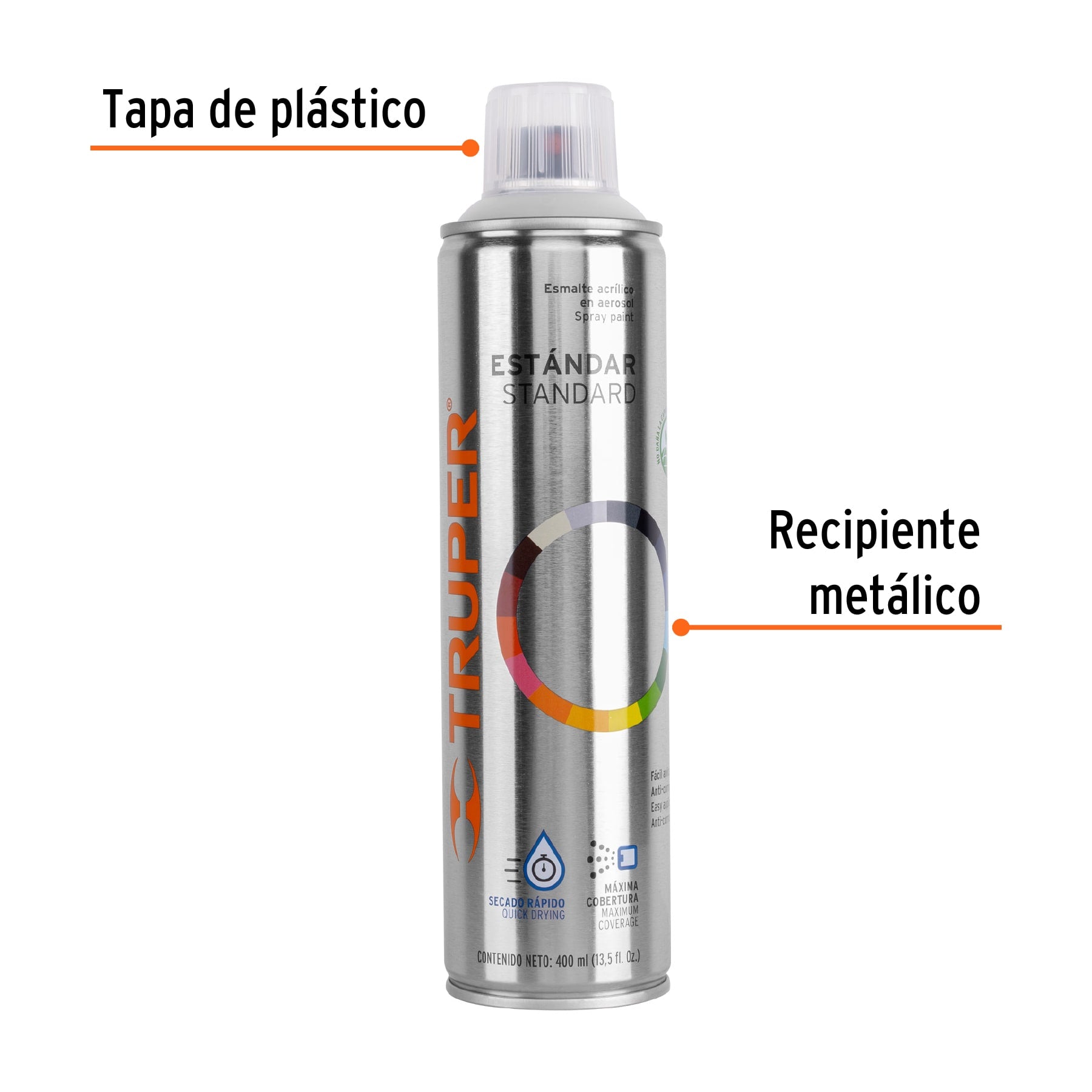 Pintura en aerosol, transparente mate, bote esbelto, 400 ml