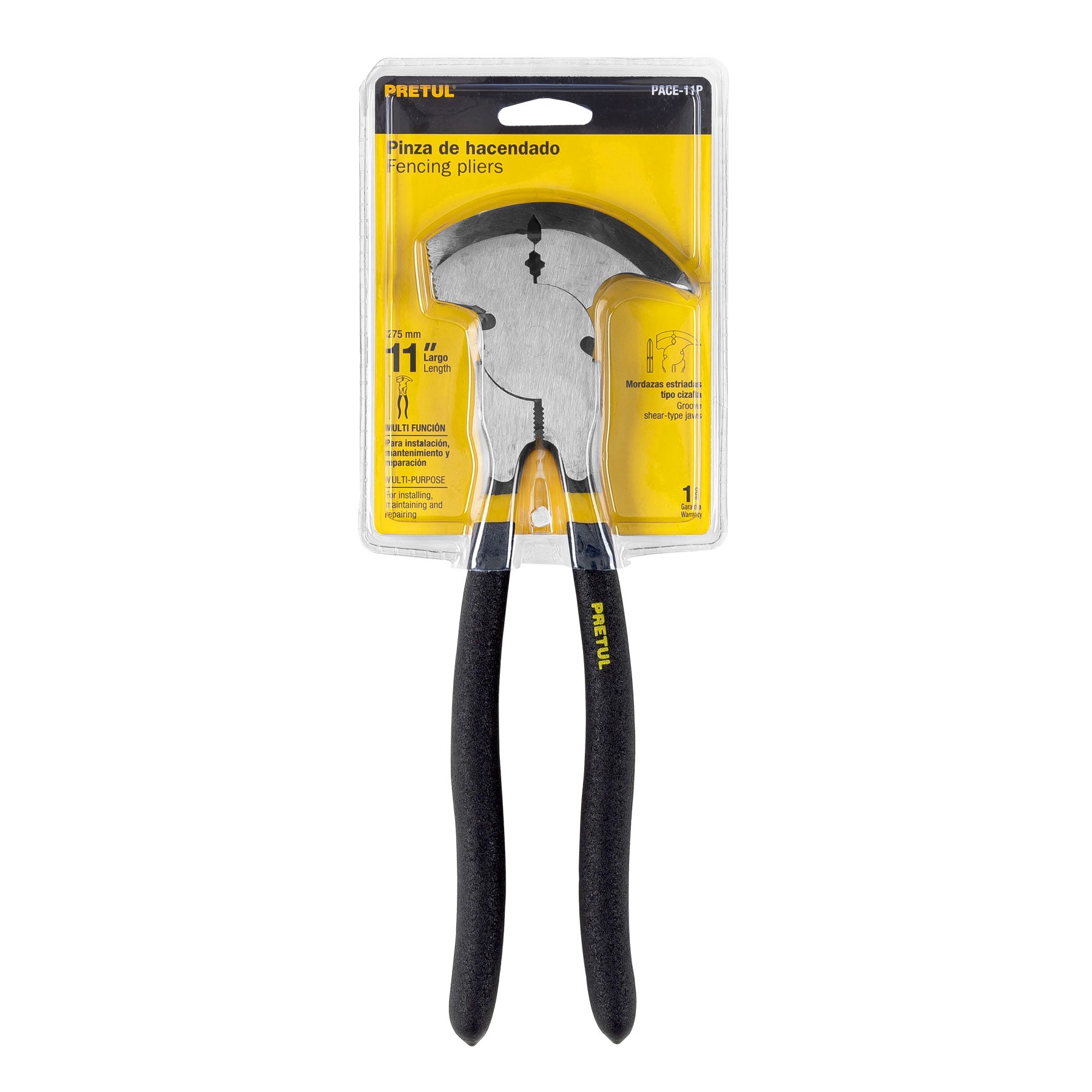 Pinza de hacendado 11" mango de PVC, Pretul