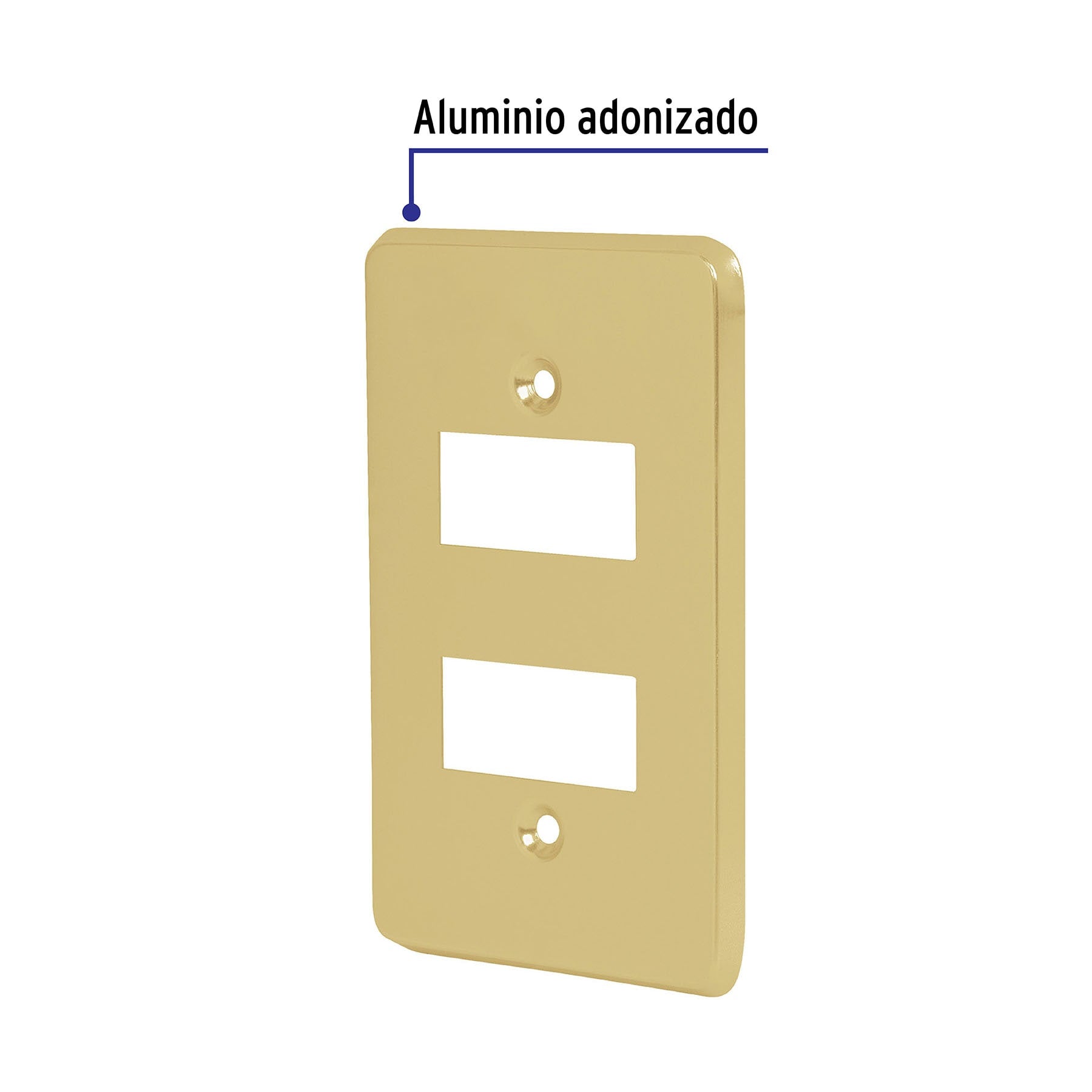 Placa 2 módeloulos, de aluminio, línea Económica, Volteck