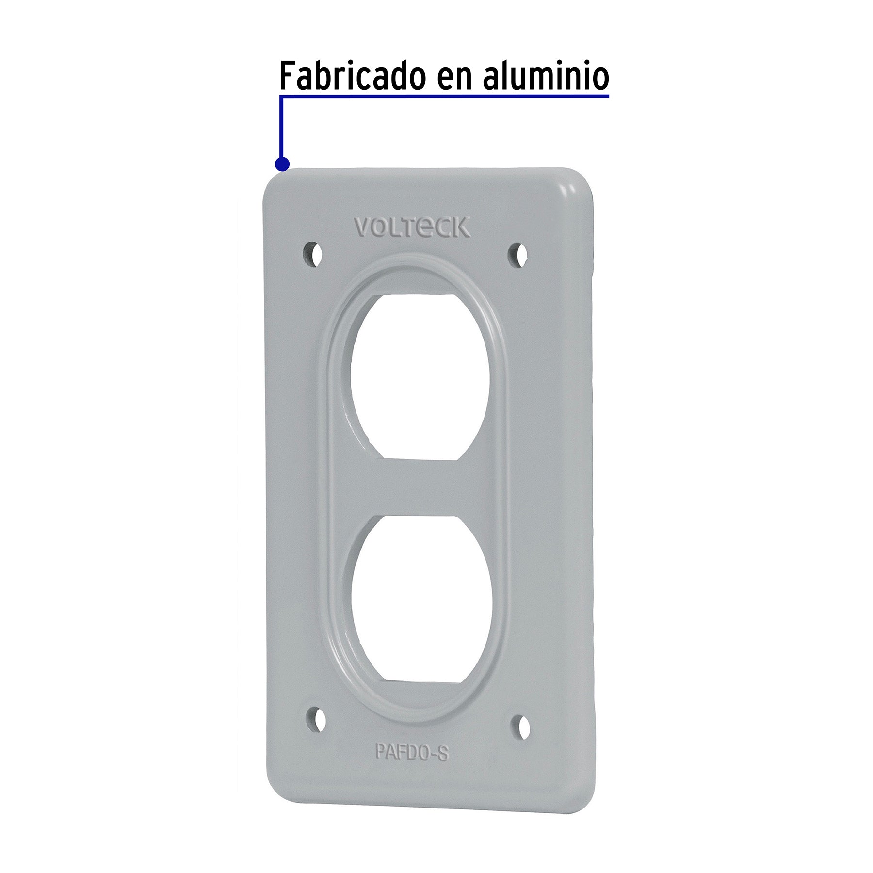 Placa tipo FS, doble, de sobreponer, Volteck