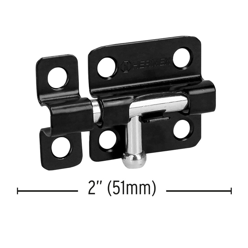 Pasador de barril 2" de acero acabado negro,  Hermex