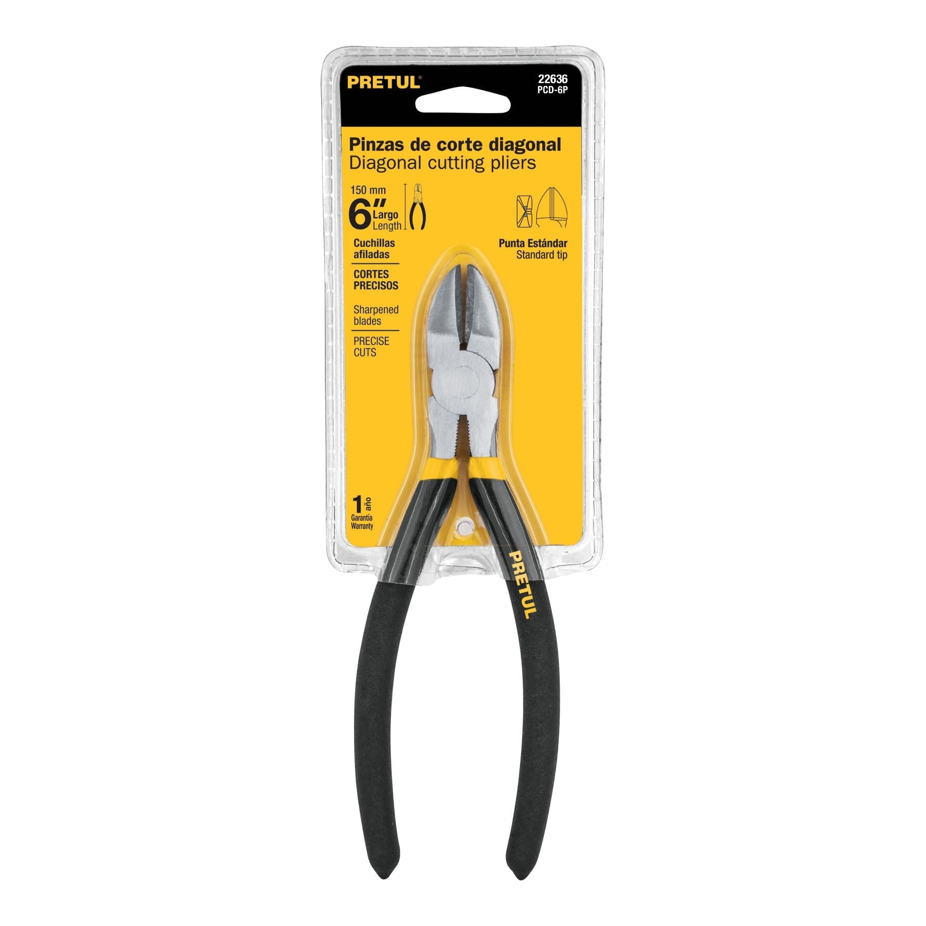 Pinza de corte diagonal 6" mango de PVC, Pretul