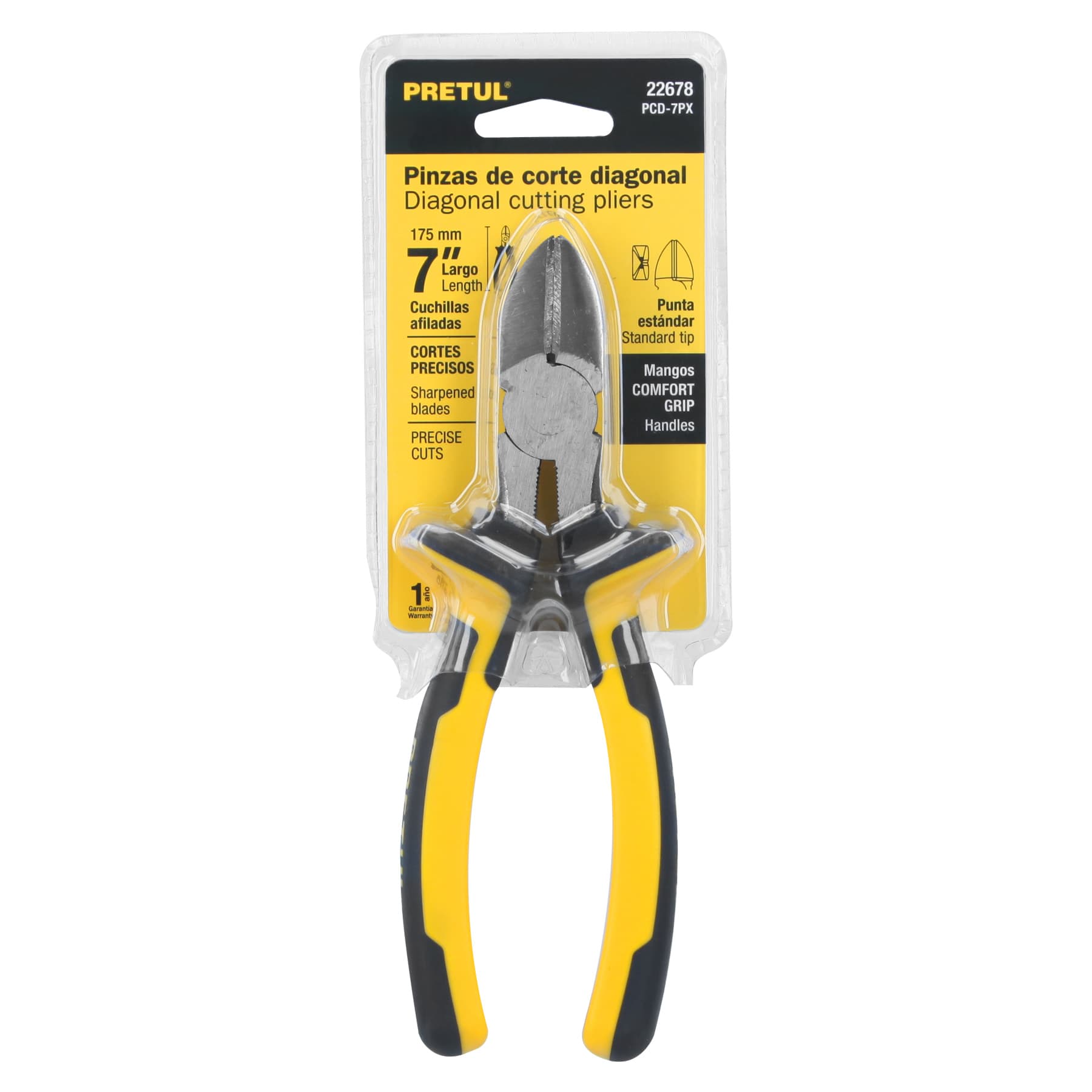 Pinza de corte diagonal 7" mango Comfort Grip, Pretul