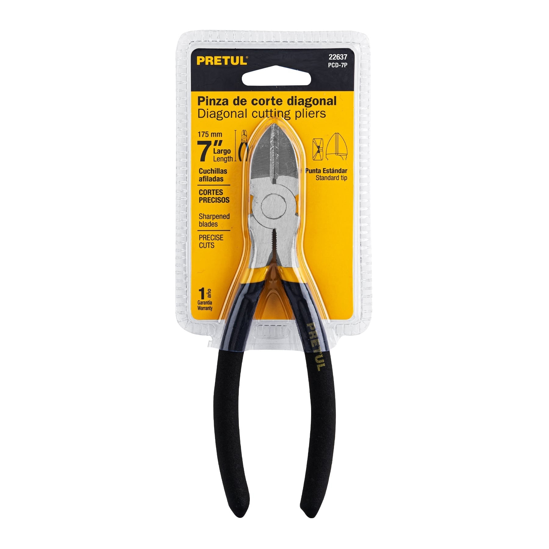 Pinza de corte diagonal 7" mango de PVC, Pretul