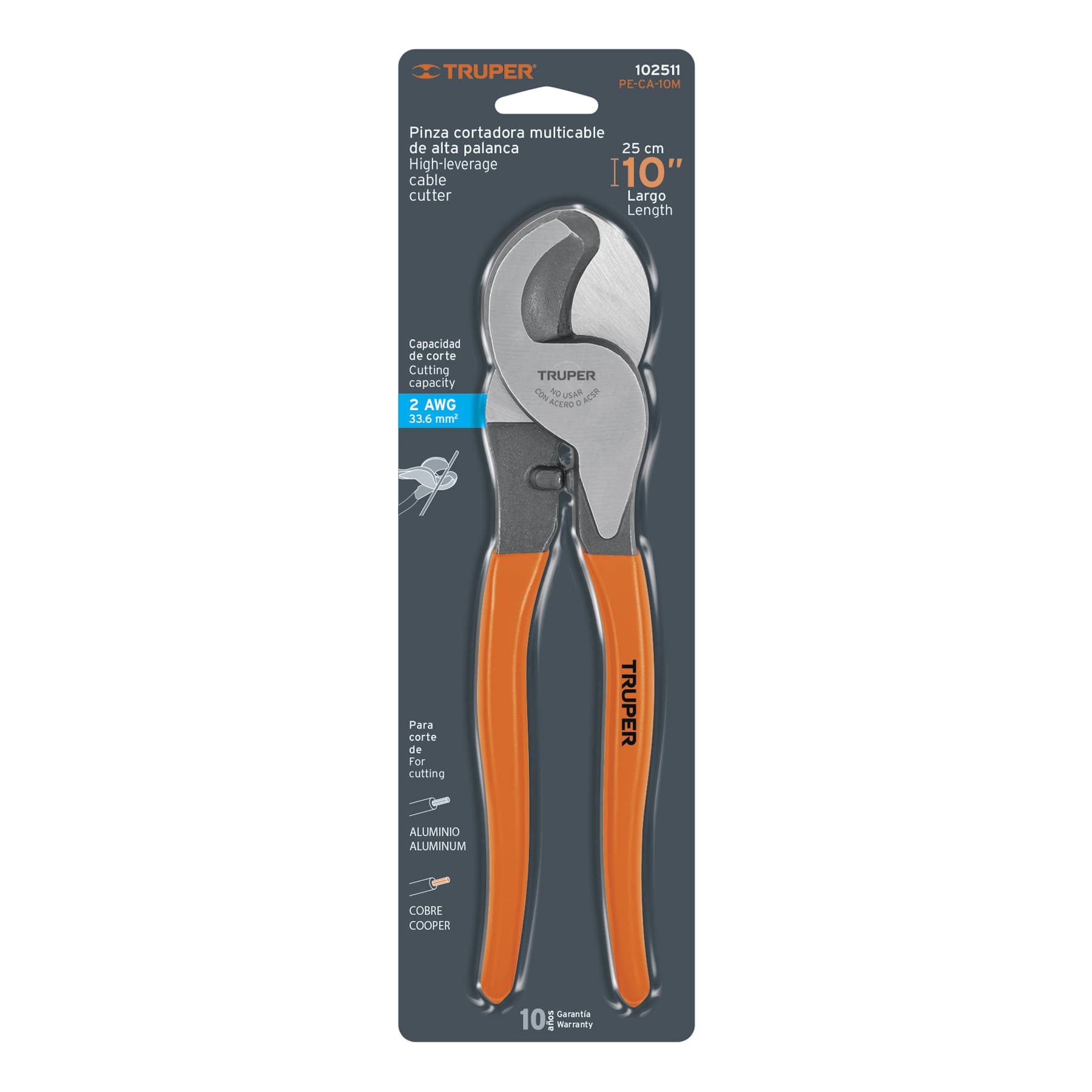Pinza cortador multicable 10", Truper