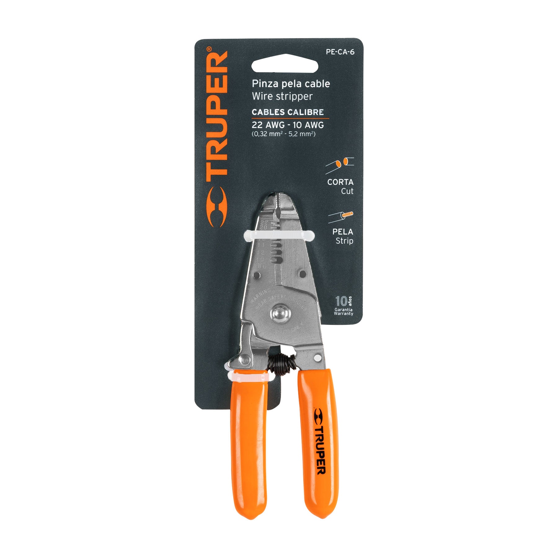 Pinza 6" pela cables, 26 a 16 AWG, Truper