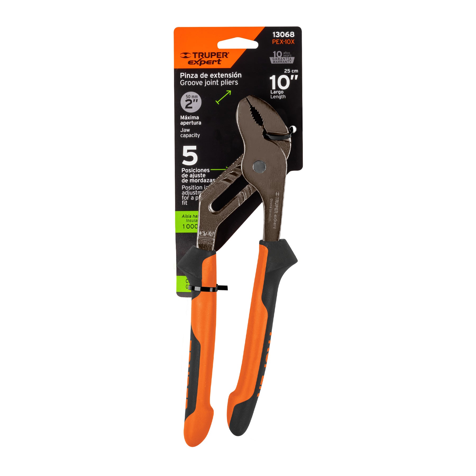 Pinzas de extensión 10" mango Comfort Grip, Truper Expert