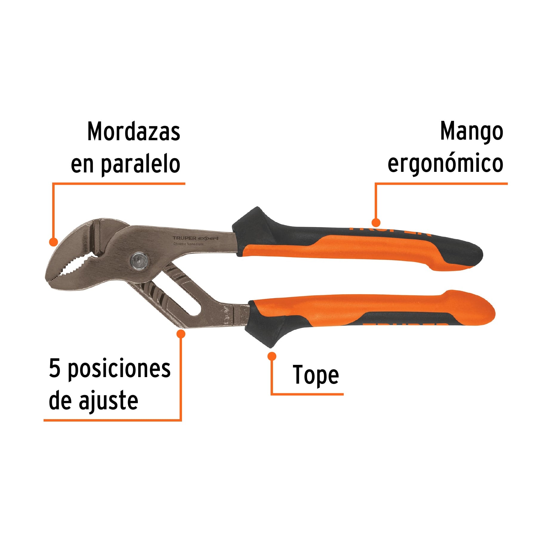 Pinzas de extensión 10" mango Comfort Grip, Truper Expert