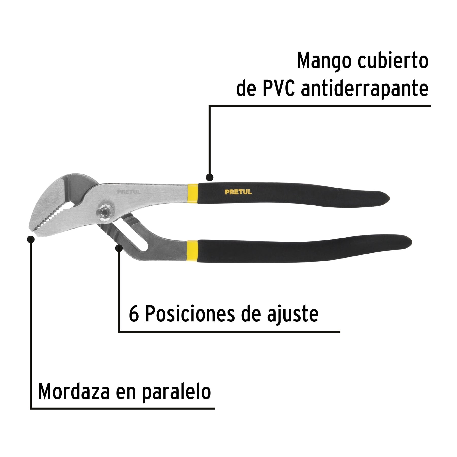 Pinza de extensión 12" mango de PVC, Pretul