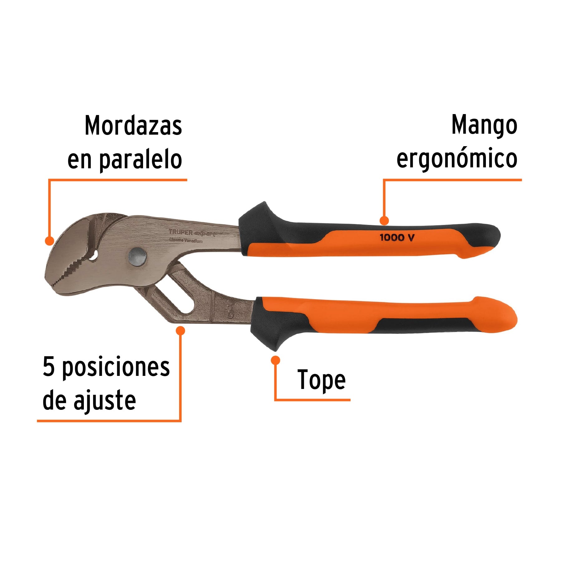 Pinzas de extensión 12" mango Comfort Grip, Truper Expert