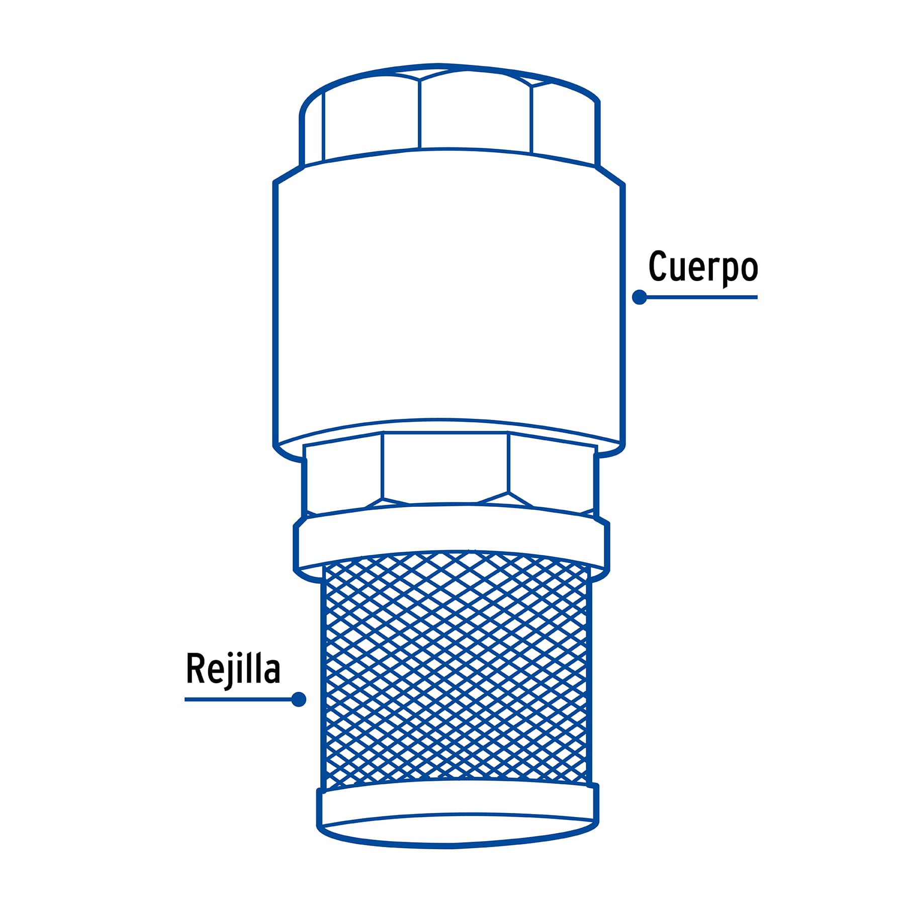 Pichancha con rejilla acero inoxidable 1", Foset