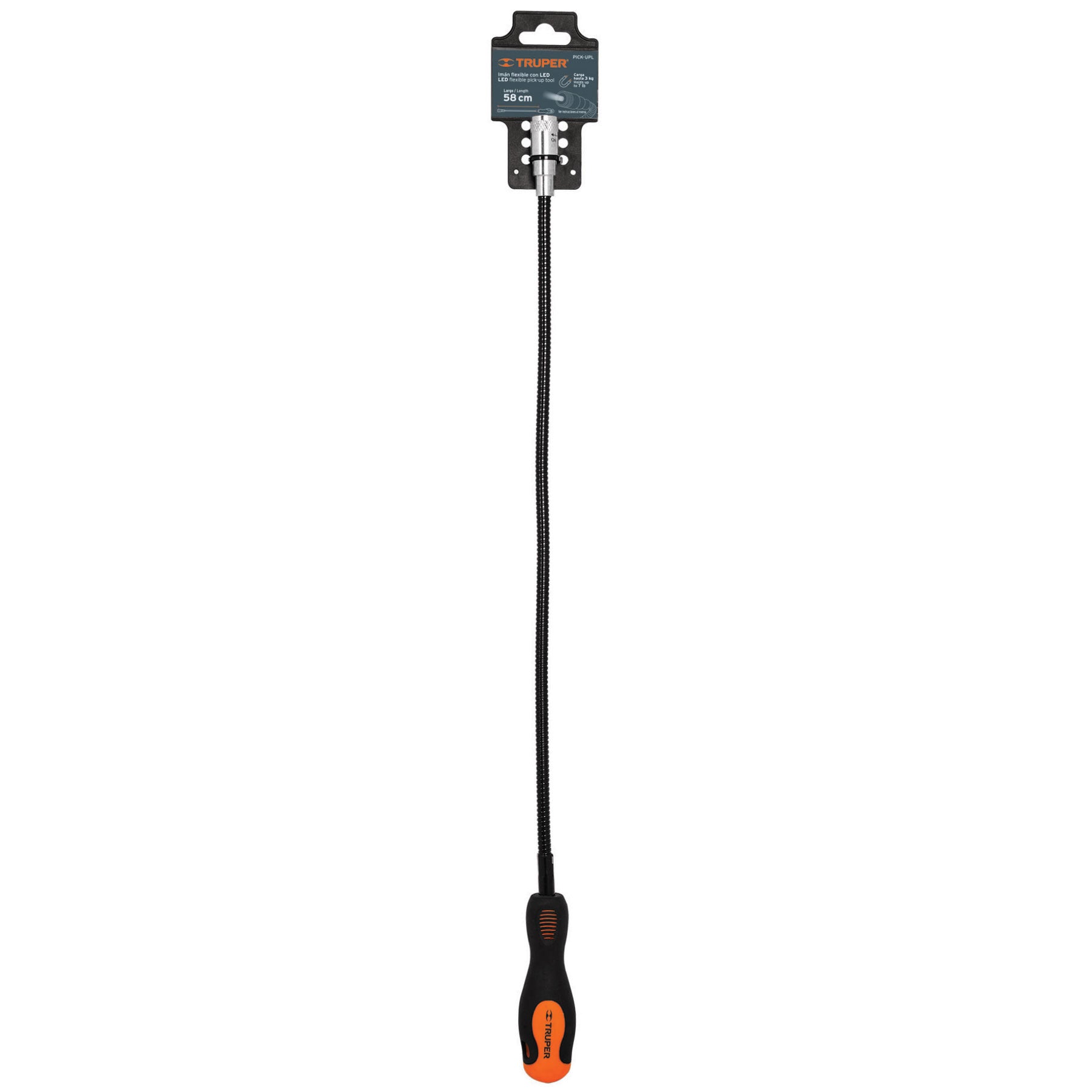 Imán flexible de acero con LED, 3 kg, Truper