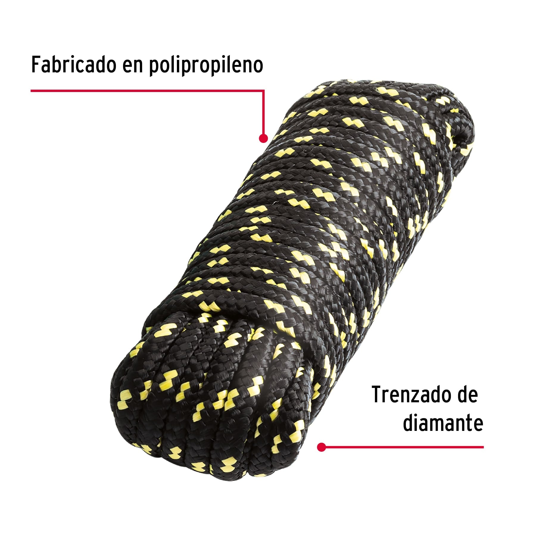 Piola de polipropileno trenzada de 10mm x 15m en madeja