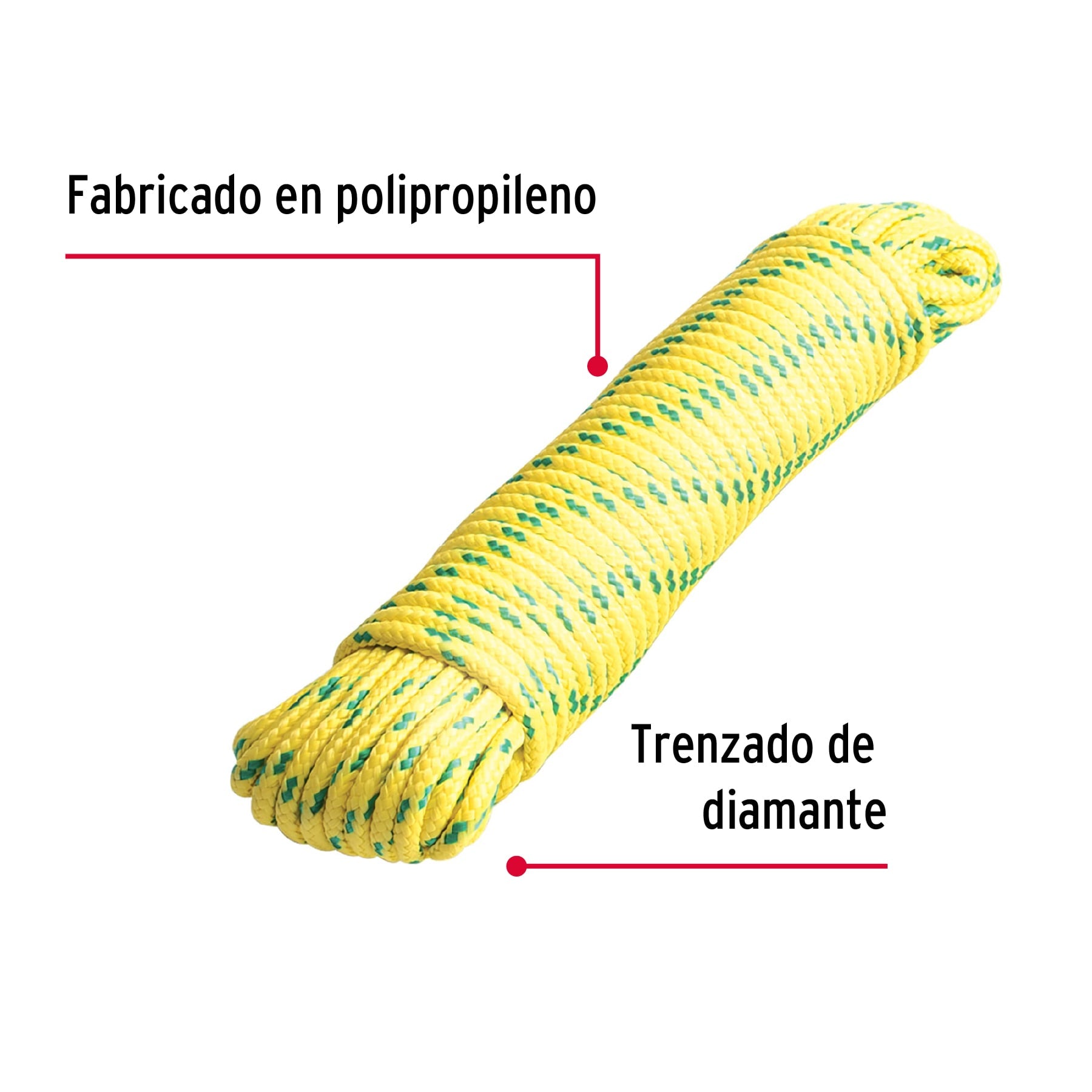 Piola de polipropileno trenzada de 4mm x 15m en madeja
