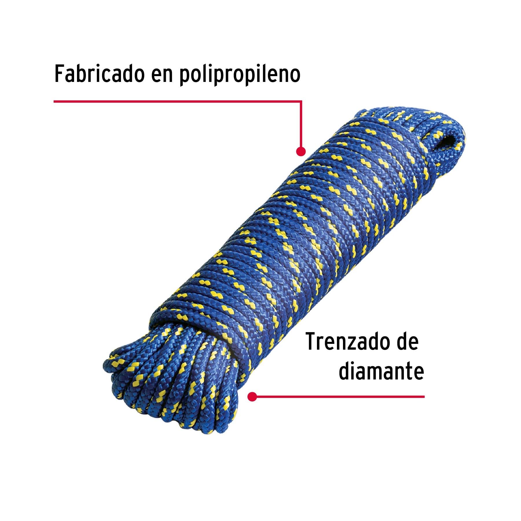 Piola de polipropileno trenzada de 5mm x 15m en madeja