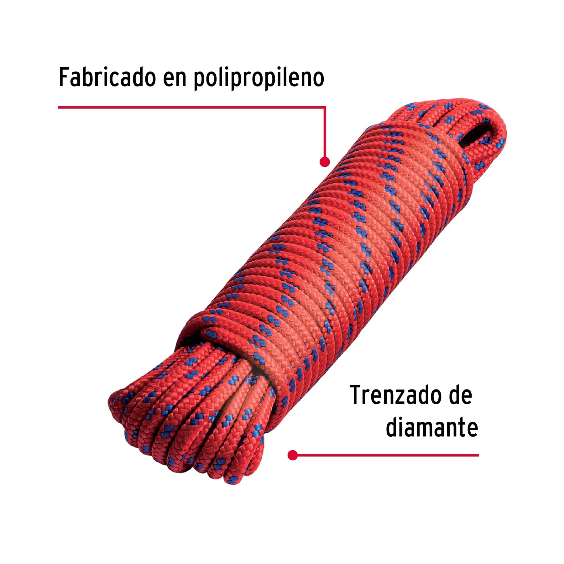 Piola de polipropileno trenzada de 6mm x 15m en madeja