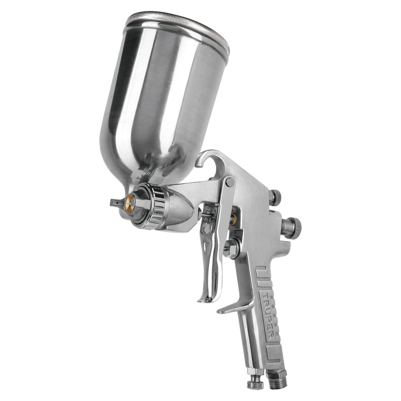 Pistola para pintar gravedad LVMP vaso aluminio,  2 mm,  Truper