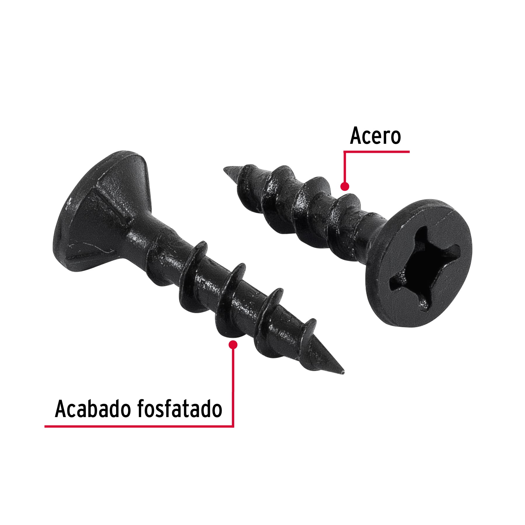 Bolsa con 200 pijas #8 x 3/4" combinadas (cuadro + Phillips)