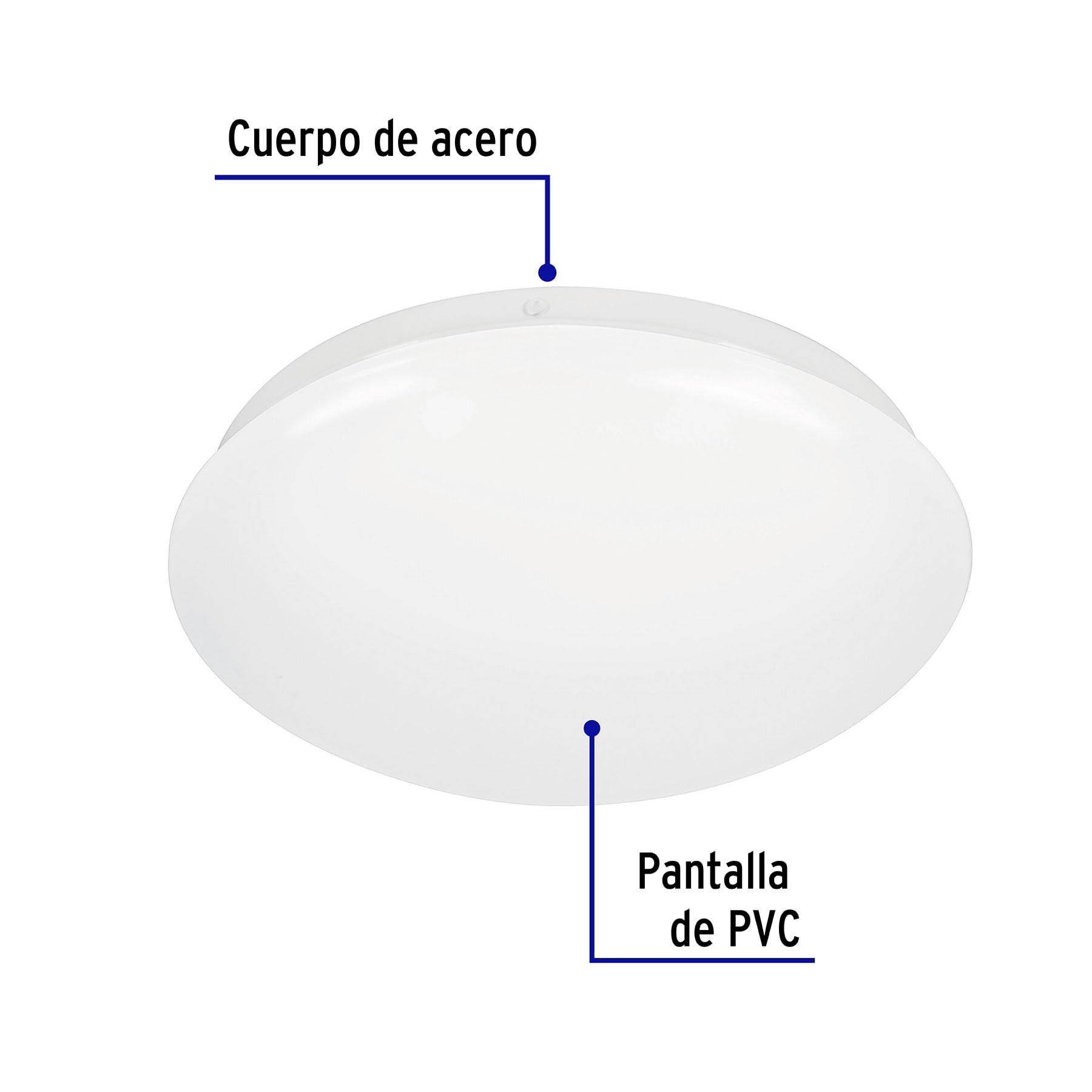 Luminario LED 8W plafón decorativo liso, luz de día, BASIC