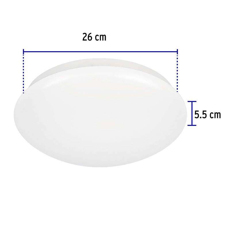 Luminario de LED 15 W tipo plafón luz de día,  Volteck