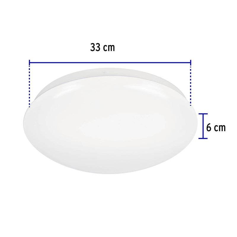 Luminario de LED 18 W tipo plafón luz de día,  Volteck