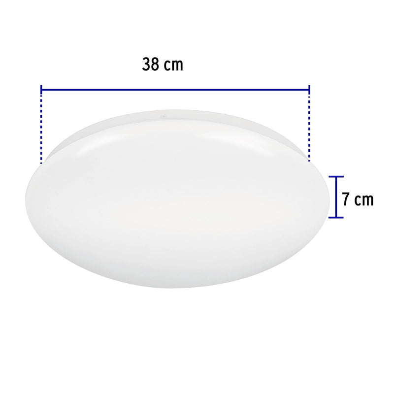 Luminario de LED 22 W tipo plafón luz de día,  Volteck