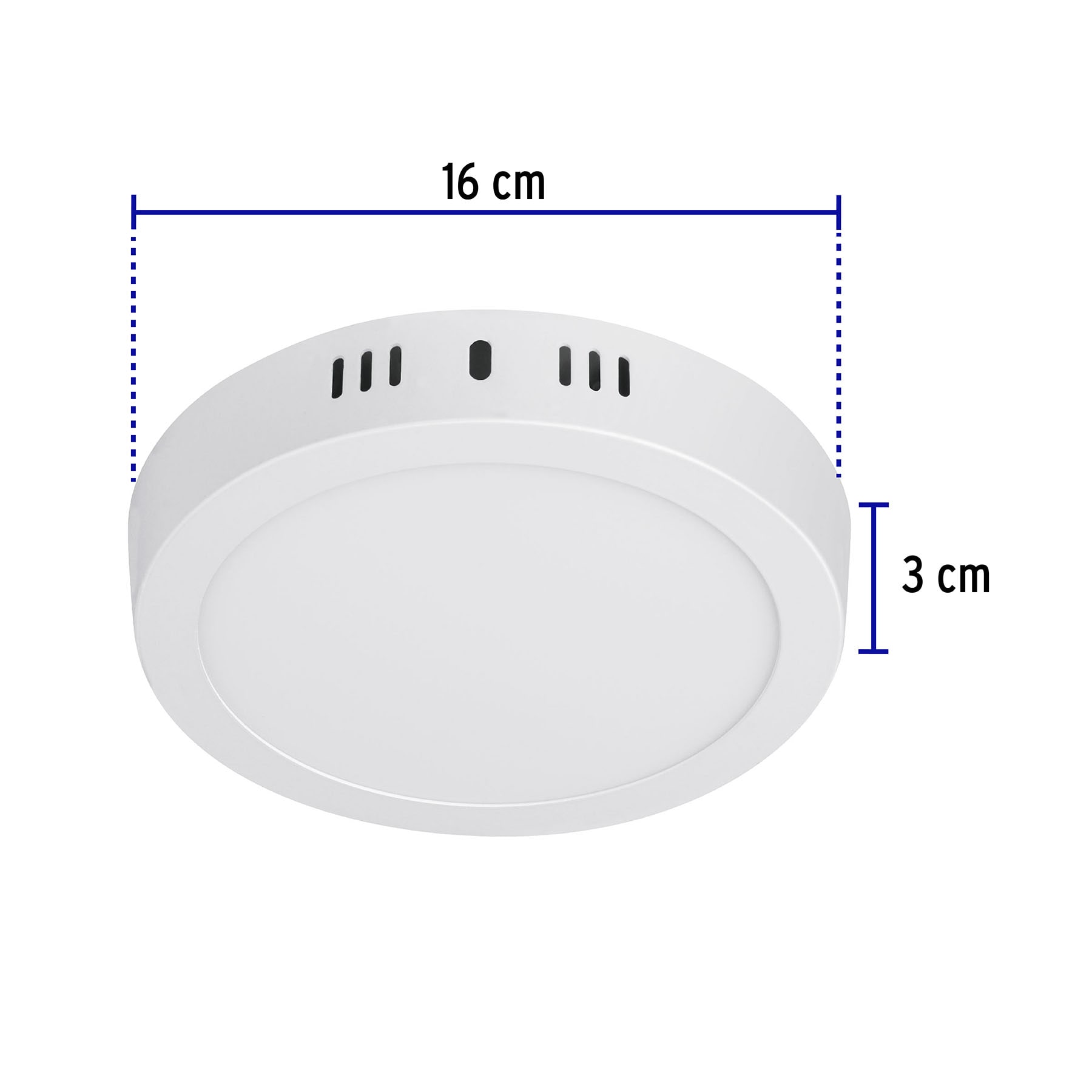 Luminario LED tipo plafón 12 W, redondo, luz de día, blanco