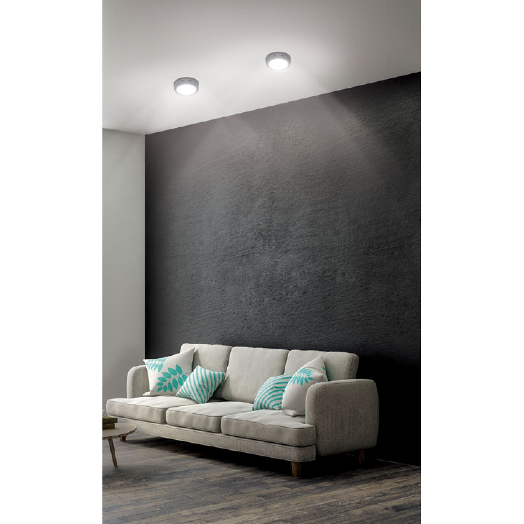 Luminario LED tipo plafón 18 W, redondo, luz cálida, blanco
