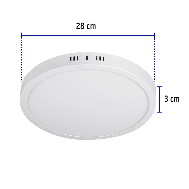 Luminario blanco de LED 24 W redondo tipo plafón luz de día