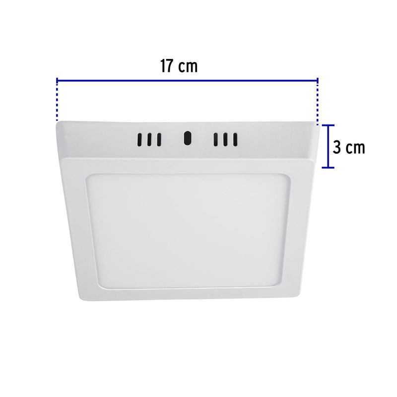 Luminario LED cuadrado tipo plafón 12 W,  blanco,  luz de día