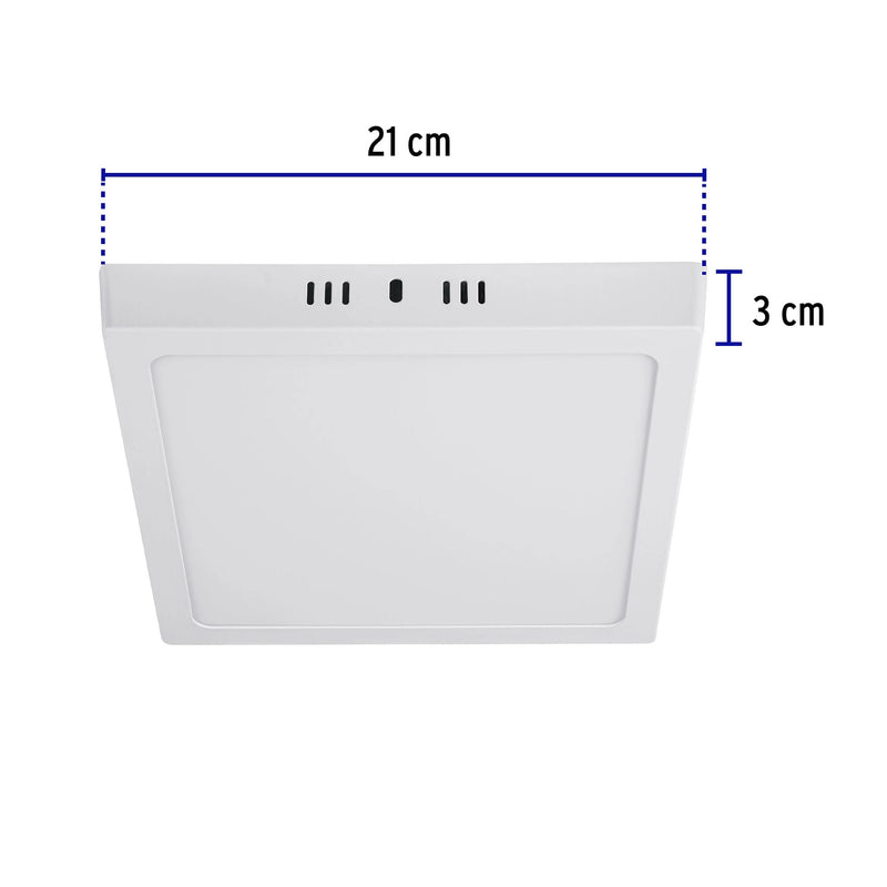 Luminario LED cuadrado tipo plafón 18 W,  blanco,  luz de día