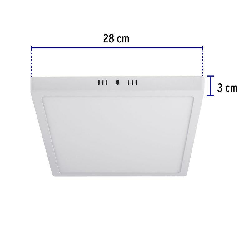 Luminario LED cuadrado tipo plafón 24 W,  blanco,  luz de día