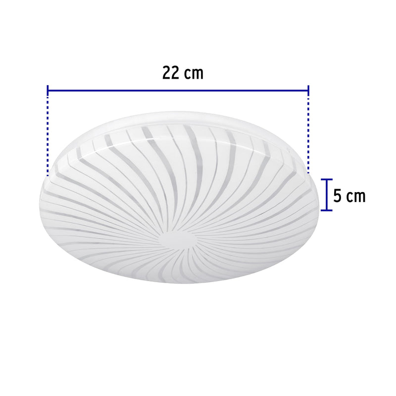 Luminario LED 8 W tipo plafón decorativo luz de día,  Volteck