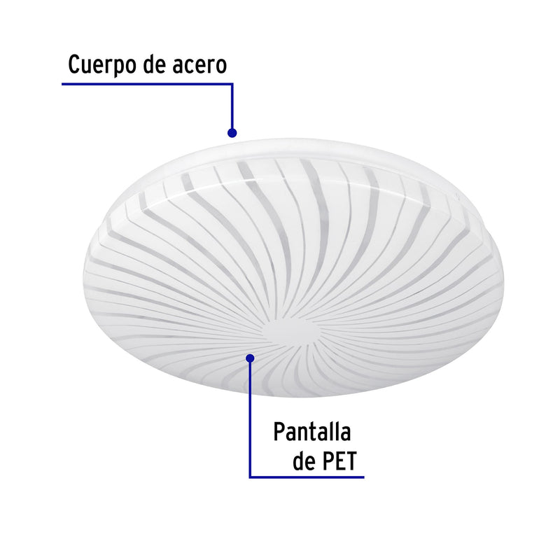 Luminario LED 8 W tipo plafón decorativo luz de día,  Volteck